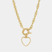 Collana in Metallo con cuore bianco