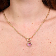 Collana in Metallo con cuore lilla