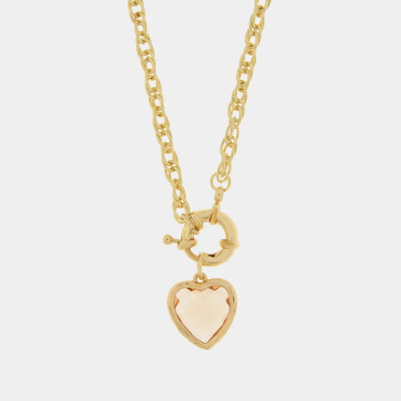 Collana in Metallo con cuore arancione - BYSIMON gioielli