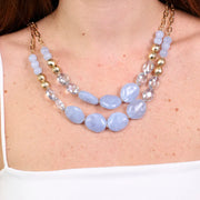 Collana in Metallo con pietre grandi color ghiaccio