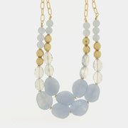 Collana in Metallo con pietre grandi color ghiaccio