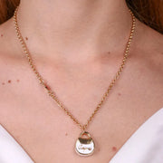 Collana in Metallo con borsa bianca scritta capri e cuore