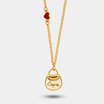 Collana in Metallo con borsa bianca scritta capri e cuore - BYSIMON gioielli
