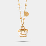 Collana in Metallo con borsa bianca scritta capri pendente - BYSIMON gioielli