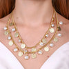 Collana in Metallo con perle e targhe martellate