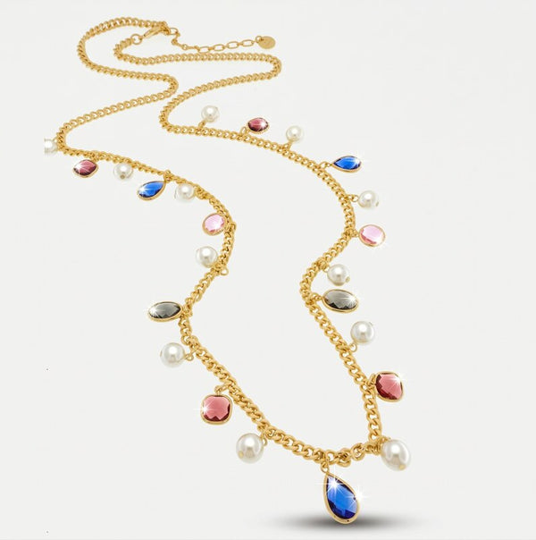 Collana in Metallo con perle e cristalli - BYSIMON gioielli
