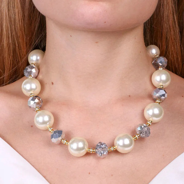 Collana in Metallo con pietre e perle - BYSIMON gioielli