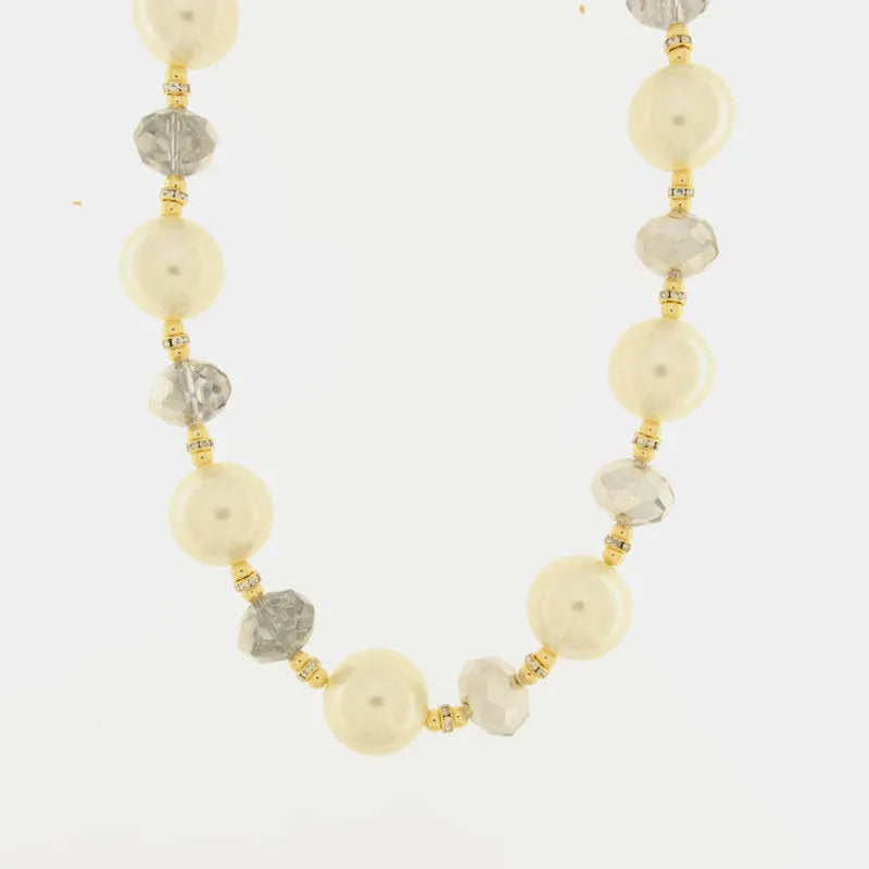 Collana in Metallo con pietre e perle