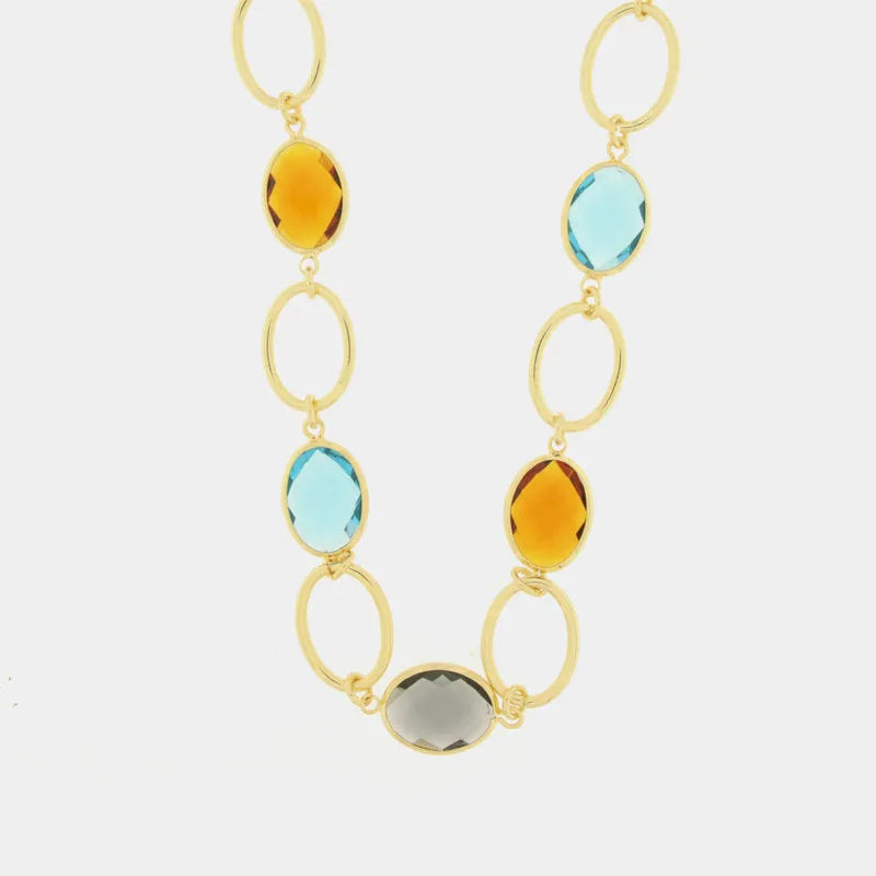 Collana in Metallo con cristalli colorati AMOVENEZIA - gioiello BySimon