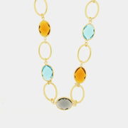 Collana in Metallo con cristalli colorati