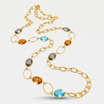 Collana in Metallo con cristalli colorati - BYSIMON gioielli