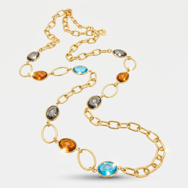Collana in Metallo con cristalli colorati - BYSIMON gioielli