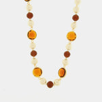 Collana in Metallo con perle e cristalli marroni - BYSIMON gioielli