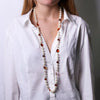 Collana in Metallo con perle e cristalli marroni