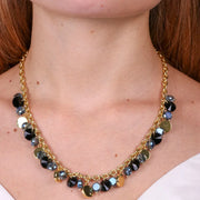 Collana in Metallo con cristalli e targhe martellate