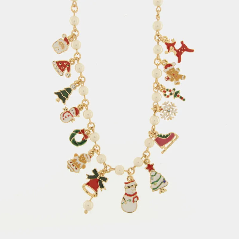 Metal Necklace with Christmas Charms