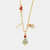 Collana in Metallo con babbo natale e albero di natale