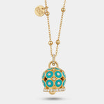 Collana in Metallo con campana a pois verde e zirconi grande - BYSIMON gioielli