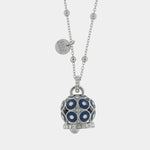 Collana in Metallo con campana a pois blu  e zirconi grande - BYSIMON gioielli