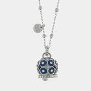 Collana in Metallo con campana a pois blu  e zirconi grande