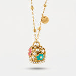 Collana in Metallo con campana a fiore e perlegrande - BYSIMON gioielli