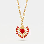Collana in Metallo con cuore rosso - BYSIMON gioielli