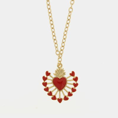 Collana in Metallo con cuore rosso - BYSIMON gioielli