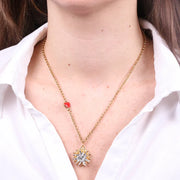 Collana in Metallo con riccio di mare placcato oro e argento