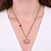 Collana in Metallo con riccio di mare oro e argento con stella bianca