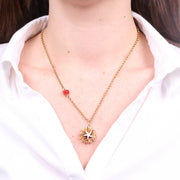 Collana in Metallo con riccio di mare placcato oro e stella bianca