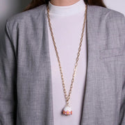 Collana in Metallo con campanella bianca e  fiori