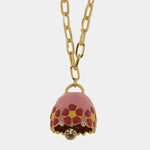 Collana in Metallo con campanella rosa e  fiori - BYSIMON gioielli
