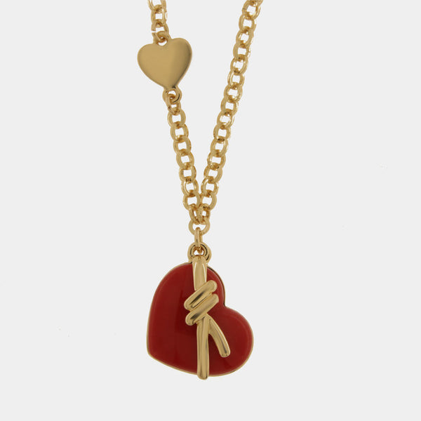 Collana in Metallo con cuore rosso e nodo - BYSIMON gioielli