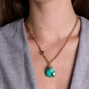 Collana in Metallo con cuore verde e stelle