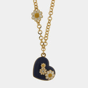 Collana in Metallo con cuore  e fiori
