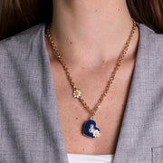 Collana in Metallo con cuore  e fiori