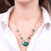 Collana in Metallo con pendente verde e stelle marine
