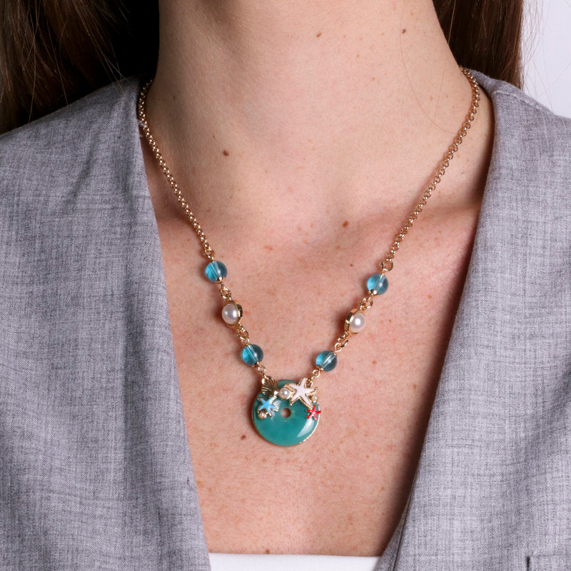 Collana in Metallo con pendente  e stelle marine - BYSIMON gioielli