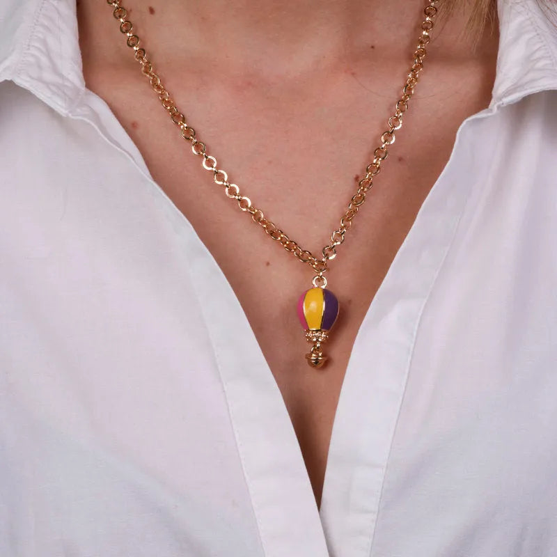 Collana in Metallo con mongolfiera placcata oro - BYSIMON gioielli