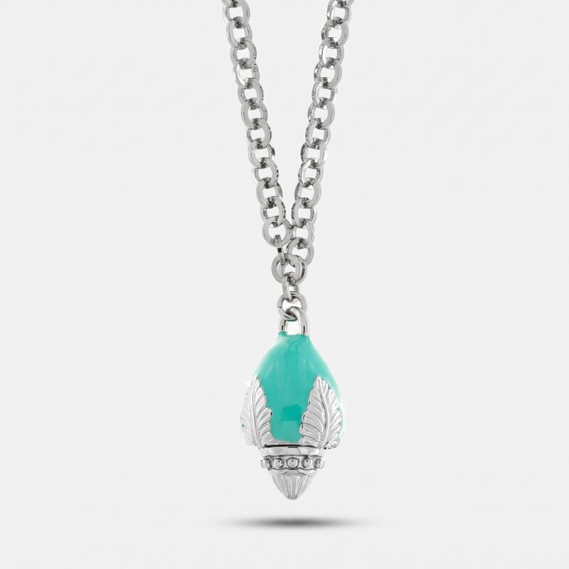 Collana in Metallo con pumo verde - BYSIMON gioielli