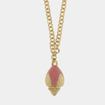 Collana in Metallo con pumo rosa placcata oro BYS - gioiello BySimon