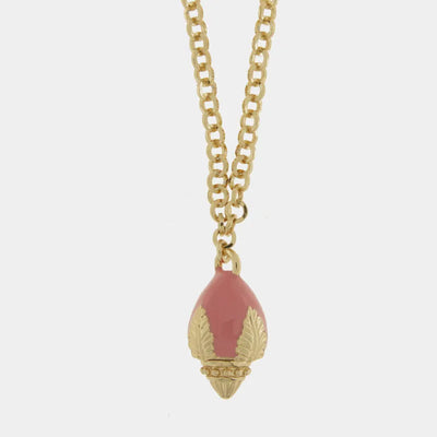 Collana in Metallo con pumo rosa placcata oro BYS - gioiello BySimon