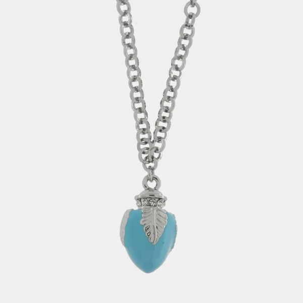 Collana in Metallo con pumo azzurro BYS - gioiello BySimon