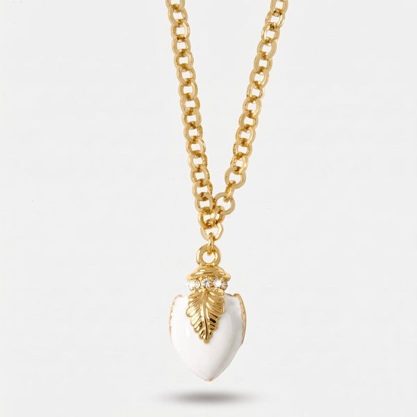 Collana in Metallo con pumo bianco placcata oro BYS - gioiello BySimon