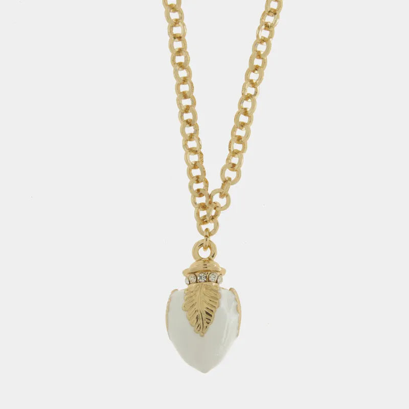 Collana in Metallo con pumo bianco placcata oro BYS - gioiello BySimon