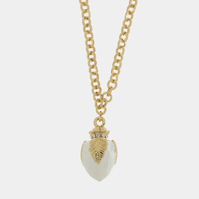 Collana in Metallo con pumo bianco placcata oro BYS - gioiello BySimon