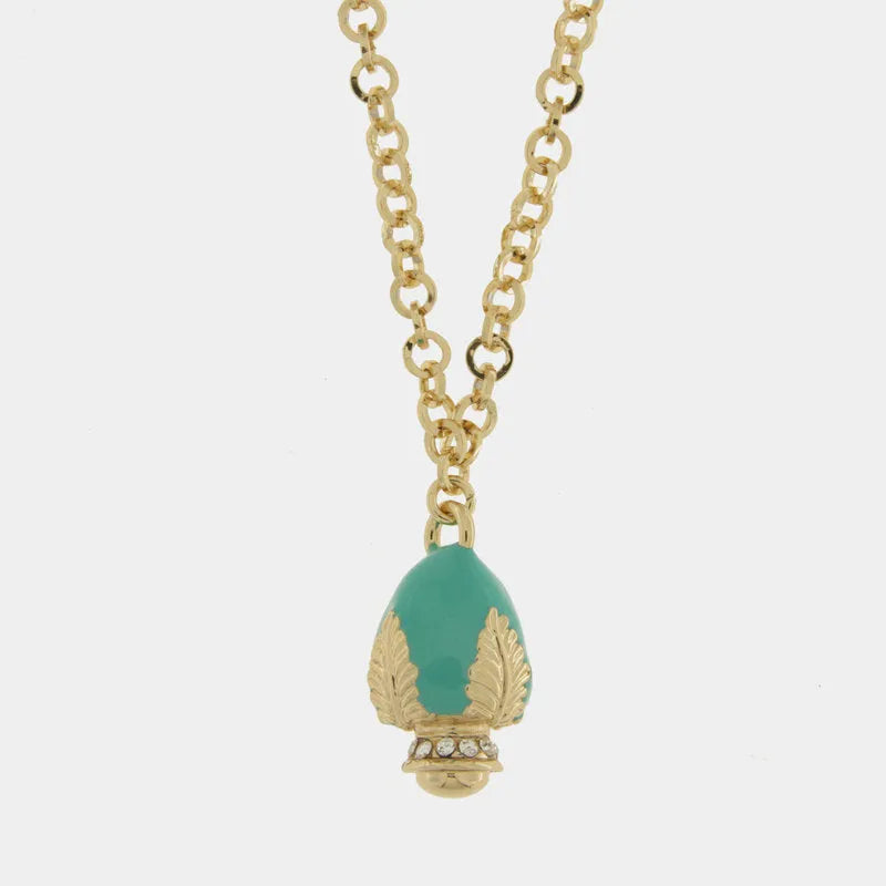 Gold Plated Green Pumo Metal Necklace