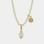 Collana in Metallo campanella bianca e perle - BYSIMON gioielli