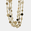 Collana in Metallo multifilo con perle e fiore a perle bianche