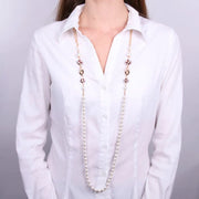 Collana in Metallo lunga con perle